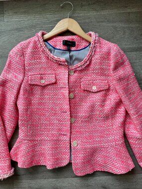 J Crew pink tweed lady jacket 6